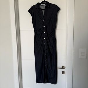 Zara Denim  Midi Button-Down Dress